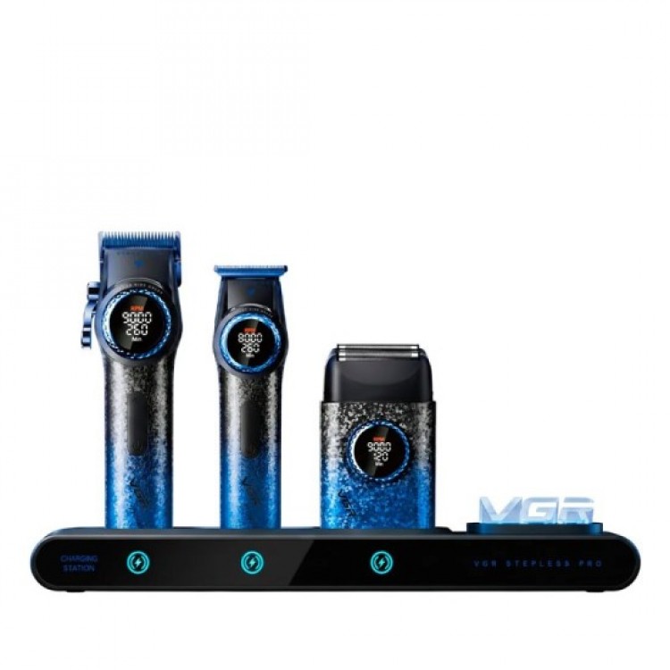ПРОФЕСИОНАЛЕН КОМПЛЕКТ 3 В 1 VGR STEPLESS PRO BLUE (9000 RPM)