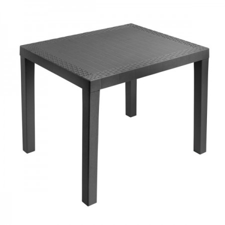 Градинска правоъгълна маса Ipae-Progarden Poker PVC - Bianko 78 x 65 x 72см, Anthracite, POK028