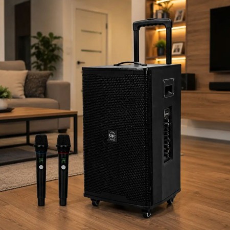 КАРАОКЕ КОЛОНА UKC T2 PRO С 2 МИКРОФОНА (1500W)