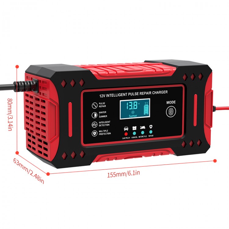 Интелигентно зарядно за акумулатори 12V с LCD дисплей Интелигентно зарядно за акумулатори 12V с LCD дисплей