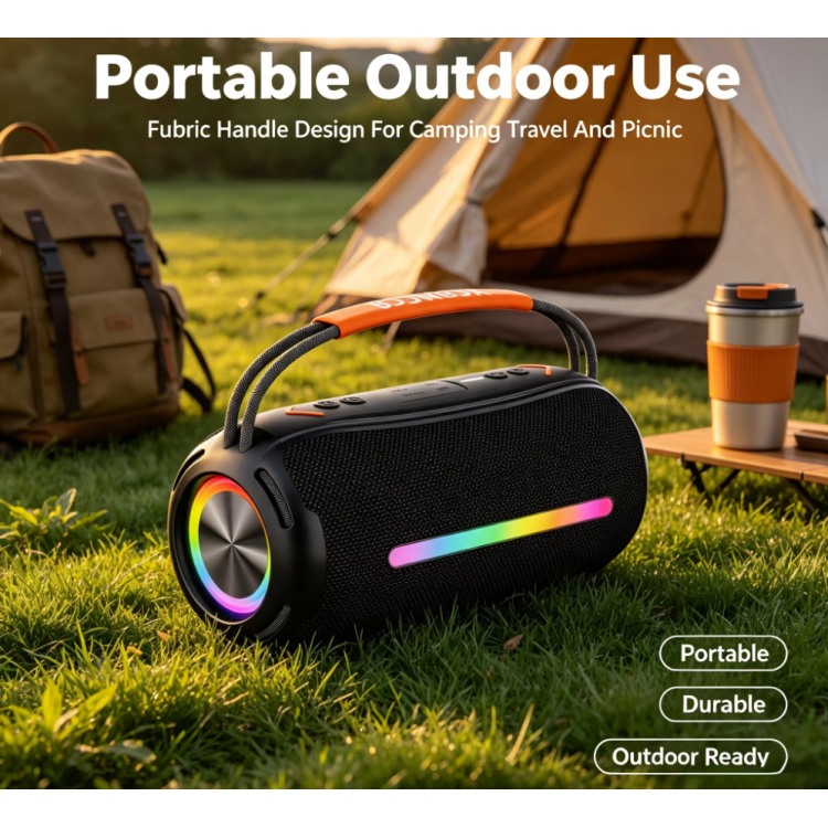 Безжична Bluetooth тонколона BoomBox 20W с RGB LED осветление