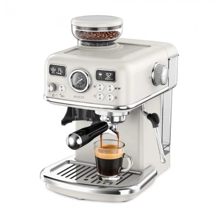 Еспресо машина 2в1 MUHLER MCM-599AZ Dune Barista Studio,19 бара, 1.8 л резервоар,Кафемелачка, LED дисплей