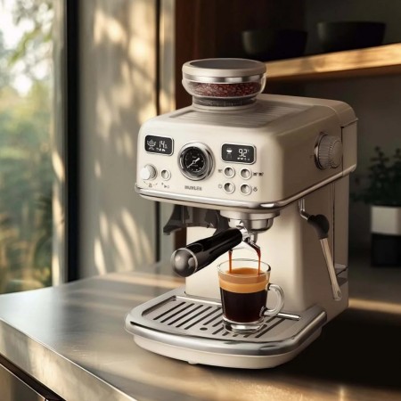 Еспресо машина 2в1 MUHLER MCM-599AZ Dune Barista Studio,19 бара, 1.8 л резервоар,Кафемелачка, LED дисплей Еспресо машина 2в1 MUHLER MCM-599AZ Dune Barista Studio,19 бара, 1.8 л резервоар,Кафемелачка, LED дисплей