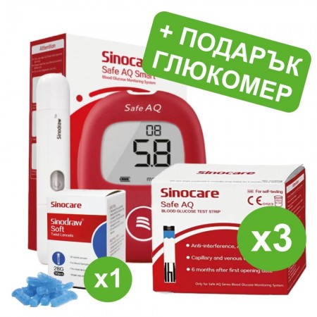 Апарат за кръвна захар, глюкомер + 150 тест ленти