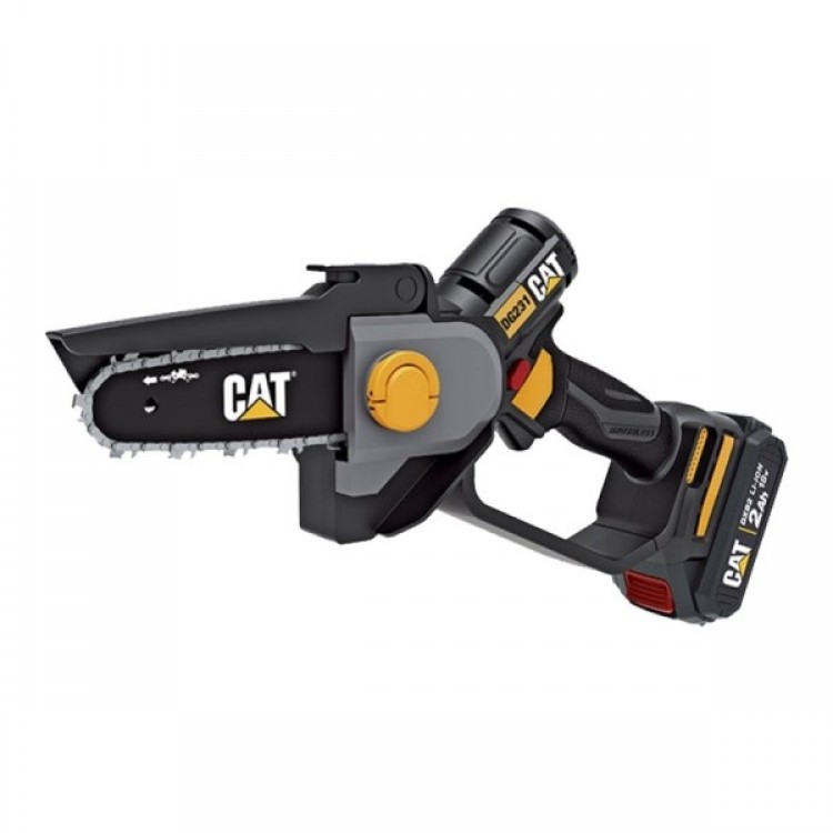 Акумулаторен мини верижен трион CAT DG231, 18V с батерия и зарядно Акумулаторен мини верижен трион CAT DG231, 18V с батерия и зарядно