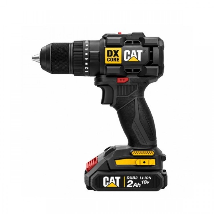 Ударна бормашина CAT DX1010, 18V, 50Nm, Brushless, 2 бр. 2.0Ah батерии и зарядно Ударна бормашина CAT DX1010, 18V, 50Nm, Brushless, 2 бр. 2.0Ah батерии и зарядно