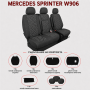 Комплект 2+1 Тапицерия за MERCEDES SPRINTER W906 2006-2018 – Текстил, Черна с бял шев, 8 части Комплект 2+1 Тапицерия за MERCEDES SPRINTER W906 2006-2018 – Текстил, Черна с бял шев, 8 части