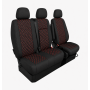 Комплект 2+1 Тапицерия за MERCEDES SPRINTER W906 2006-2018 – Текстил, Черна с червен шев, 8 части Комплект 2+1 Тапицерия за MERCEDES SPRINTER W906 2006-2018 – Текстил, Черна с червен шев, 8 части