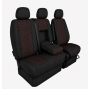 Комплект 2+1 Тапицерия за MERCEDES SPRINTER W906 2006-2018 – Текстил, Черна с червен шев, 8 части Комплект 2+1 Тапицерия за MERCEDES SPRINTER W906 2006-2018 – Текстил, Черна с червен шев, 8 части