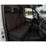Комплект 2+1 Тапицерия за MERCEDES SPRINTER W906 2006-2018 – Текстил, Черна с червен шев, 8 части Комплект 2+1 Тапицерия за MERCEDES SPRINTER W906 2006-2018 – Текстил, Черна с червен шев, 8 части