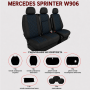 Комплект 2+1 Тапицерия за MERCEDES SPRINTER W906 2006-2018 – Текстил, Черна със син шев, 8 части Комплект 2+1 Тапицерия за MERCEDES SPRINTER W906 2006-2018 – Текстил, Черна със син шев, 8 части