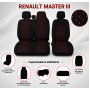 Комплект 2+1 Тапицерия за RENAULT MASTER III 2010-2019 – Текстил, Черна с червен шев, 6 части Комплект 2+1 Тапицерия за RENAULT MASTER III 2010-2019 – Текстил, Черна с червен шев, 6 части