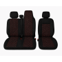 Комплект 2+1 Тапицерия за RENAULT MASTER III 2010-2019 – Текстил, Черна с червен шев, 6 части Комплект 2+1 Тапицерия за RENAULT MASTER III 2010-2019 – Текстил, Черна с червен шев, 6 части