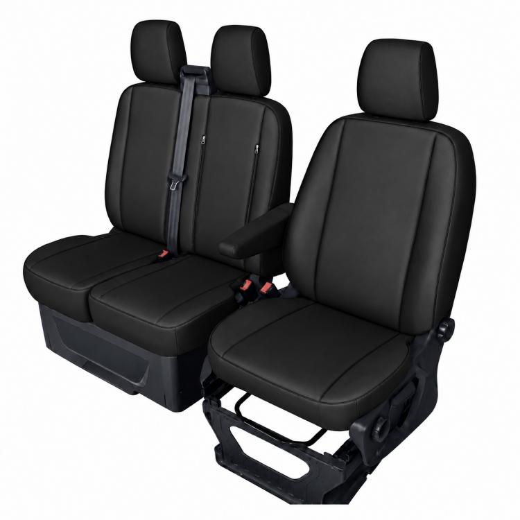 Комплект 2+1 Тапицерия за FORD TRANSIT CUSTOM 2009+ – Еко кожа, Черна, 8 части Комплект 2+1 Тапицерия за FORD TRANSIT CUSTOM 2009+ – Еко кожа, Черна, 8 части