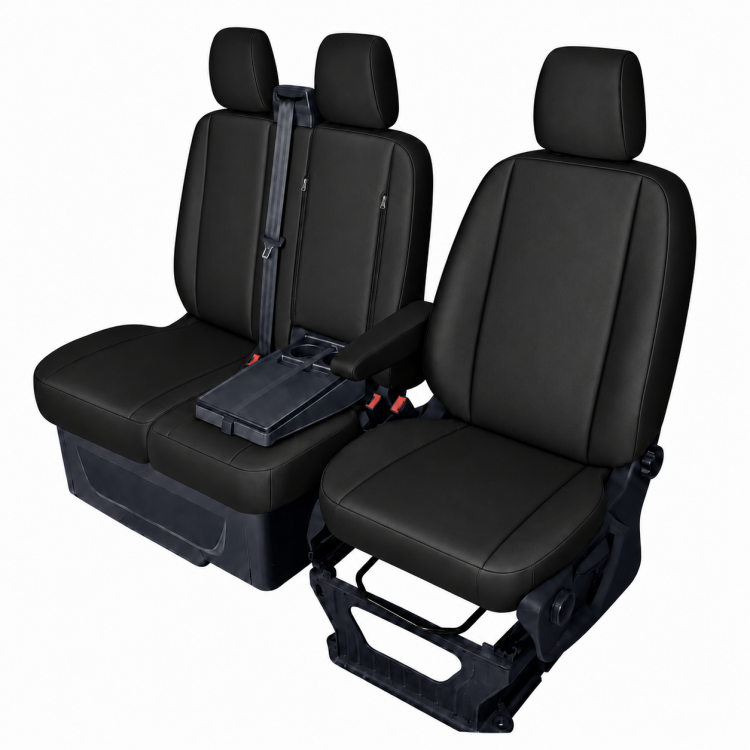Комплект 2+1 Тапицерия за FORD TRANSIT CUSTOM 2009+ – Еко кожа, Черна, 8 части Комплект 2+1 Тапицерия за FORD TRANSIT CUSTOM 2009+ – Еко кожа, Черна, 8 части