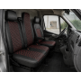 Комплект 2+1 Тапицерия за RENAULT MASTER III 2010-2019 – Еко кожа, Черна с червен шев, 6 части Комплект 2+1 Тапицерия за RENAULT MASTER III 2010-2019 – Еко кожа, Черна с червен шев, 6 части