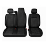 Комплект 2+1 Тапицерия за RENAULT MASTER III 2010-2019 – Еко кожа, Черна с бял шев, 6 части Комплект 2+1 Тапицерия за RENAULT MASTER III 2010-2019 – Еко кожа, Черна с бял шев, 6 части