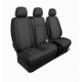 Комплект 2+1 Тапицерия за MERCEDES SPRINTER W906 2006-2018 – Еко кожа, Черна с бял шев, 8 части Комплект 2+1 Тапицерия за MERCEDES SPRINTER W906 2006-2018 – Еко кожа, Черна с бял шев, 8 части