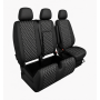 Комплект 2+1 Тапицерия за MERCEDES SPRINTER W906 2006-2018 – Еко кожа, Черна с бял шев, 8 части Комплект 2+1 Тапицерия за MERCEDES SPRINTER W906 2006-2018 – Еко кожа, Черна с бял шев, 8 части