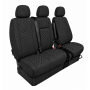 2+1 Текстилна тапицерия за предни седалки за Mercedes Sprinter W906 2006-2018, Черна с черен шев, 8 части 2+1 Текстилна тапицерия за предни седалки за Mercedes Sprinter W906 2006-2018, Черна с черен шев, 8 части