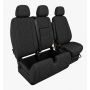 2+1 Текстилна тапицерия за предни седалки за Mercedes Sprinter W906 2006-2018, Черна с черен шев, 8 части 2+1 Текстилна тапицерия за предни седалки за Mercedes Sprinter W906 2006-2018, Черна с черен шев, 8 части