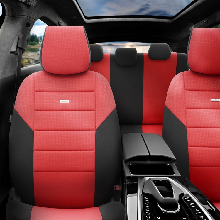 Комплект Тапицерия SelectedFit One Design by OTOM текстил – Черно-Червена, за Предни и Задни Седалки Комплект Тапицерия SelectedFit One Design by OTOM текстил – Черно-Червена, за Предни и Задни Седалки