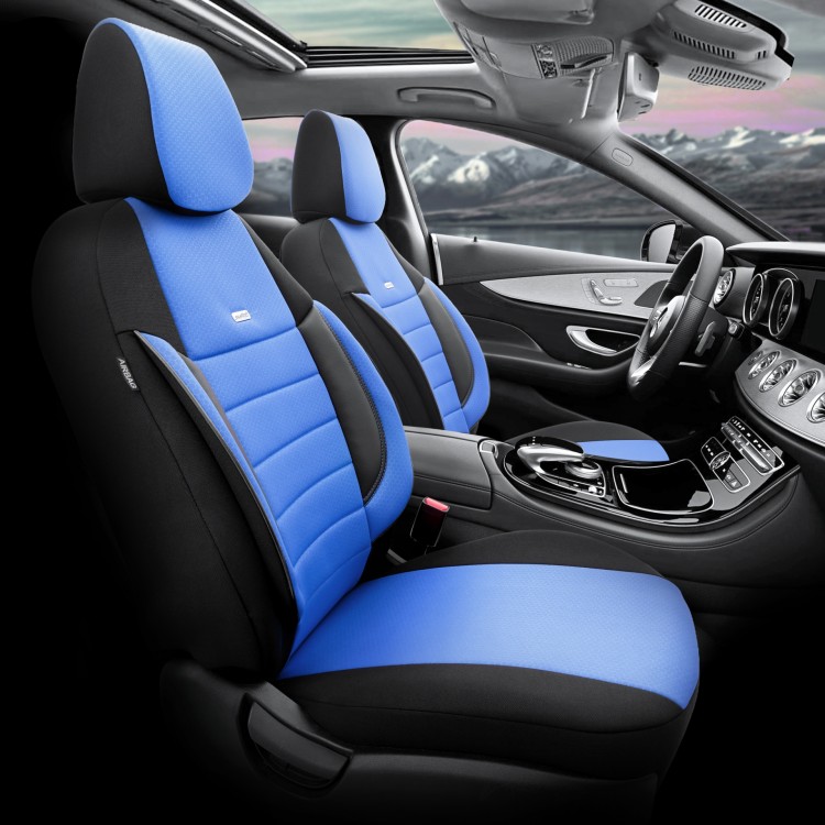 Комплект Тапицерия SelectedFit Pro Design by OTOM текстил с кожа – Черно-Синя, за Предни и Задни Седалки Комплект Тапицерия SelectedFit Pro Design by OTOM текстил с кожа – Черно-Синя, за Предни и Задни Седалки