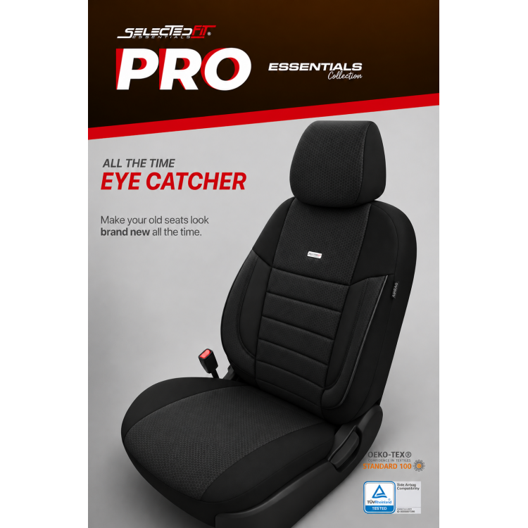 Комплект Тапицерия SelectedFit Pro Design by OTOM текстил с кожа – Черно, за Предни и Задни Седалки Комплект Тапицерия SelectedFit Pro Design by OTOM текстил с кожа – Черно, за Предни и Задни Седалки