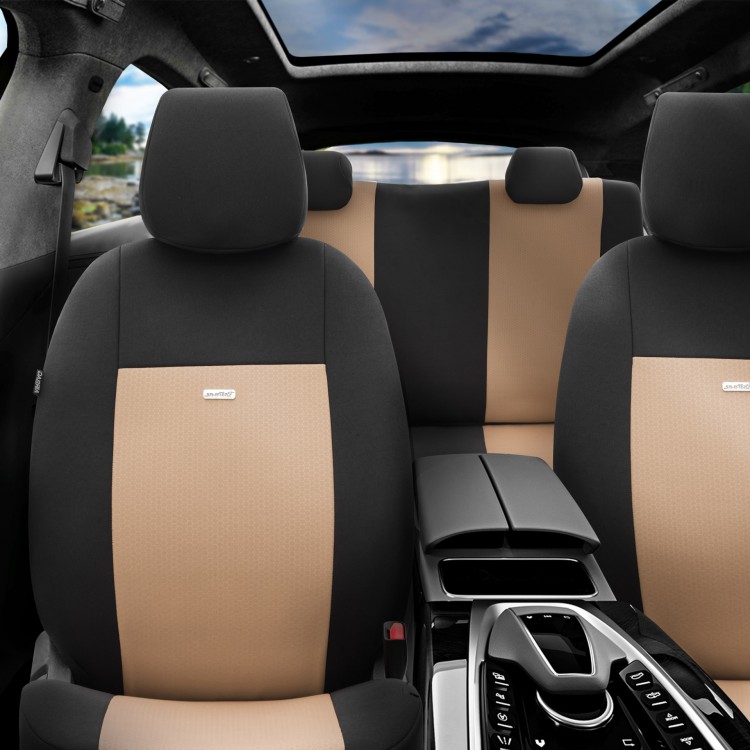 Комплект Тапицерия SelectedFit Flex Design by OTOM текстил – Черно-Бежова, за Предни и Задни Седалки Комплект Тапицерия SelectedFit Flex Design by OTOM текстил – Черно-Бежова, за Предни и Задни Седалки