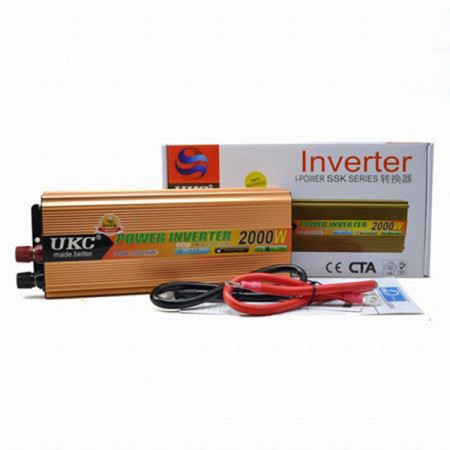 Инвертор на напрежение, UKC, 12V 220V, мощност 2000W Инвертор на напрежение, UKC, 12V 220V, мощност 2000W