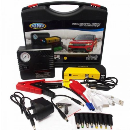 Комплект стартерно устройство High Power Jump starter за кола и компресор Комплект стартерно устройство High Power Jump starter за кола и компресор