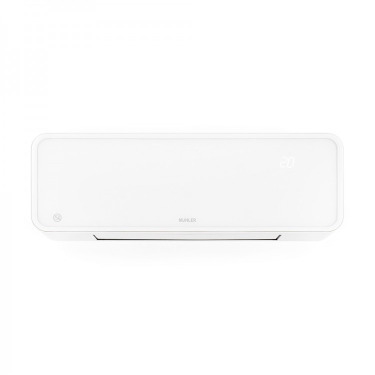 Печка керамична Muhler MCW-2035, 2000W, стенна, стъклен панел, LED дисплей, дистанционно управление