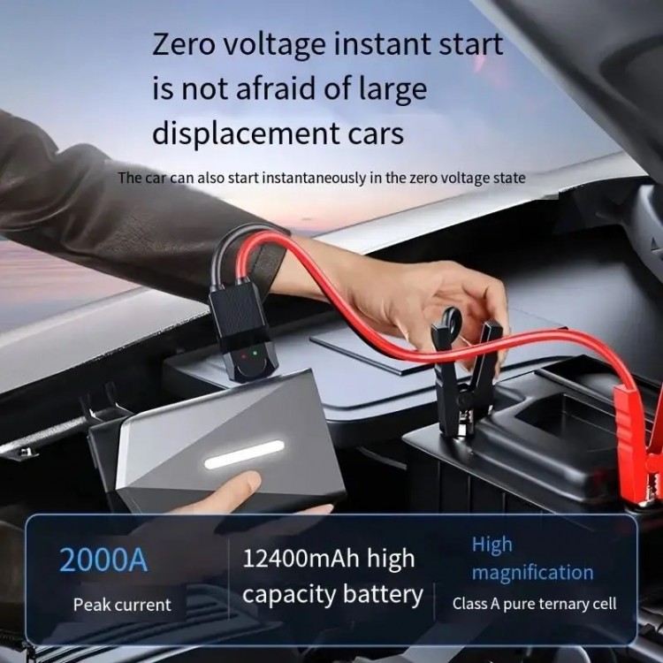 Стартиращо устройство за автомобил Jump Starter, Компресор, Батерия, 12000mAh Стартиращо устройство за автомобил Jump Starter, Компресор, Батерия, 12000mAh