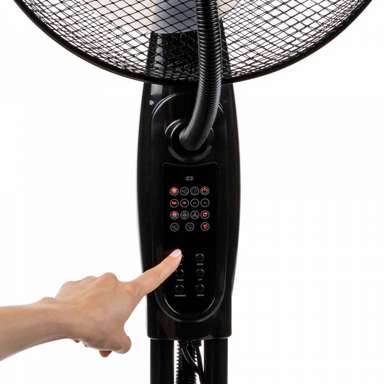 Вентилатор с водна мъгла 16'' Muhler MF-1609RC, 75W, LED, дистанционно